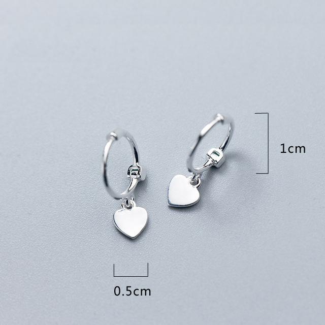 2019 100% 925 Solid Sterling Silver Women Fashion Heart Cross Star Charm Stud Earrings Friendship Gift Teen Girls Friends