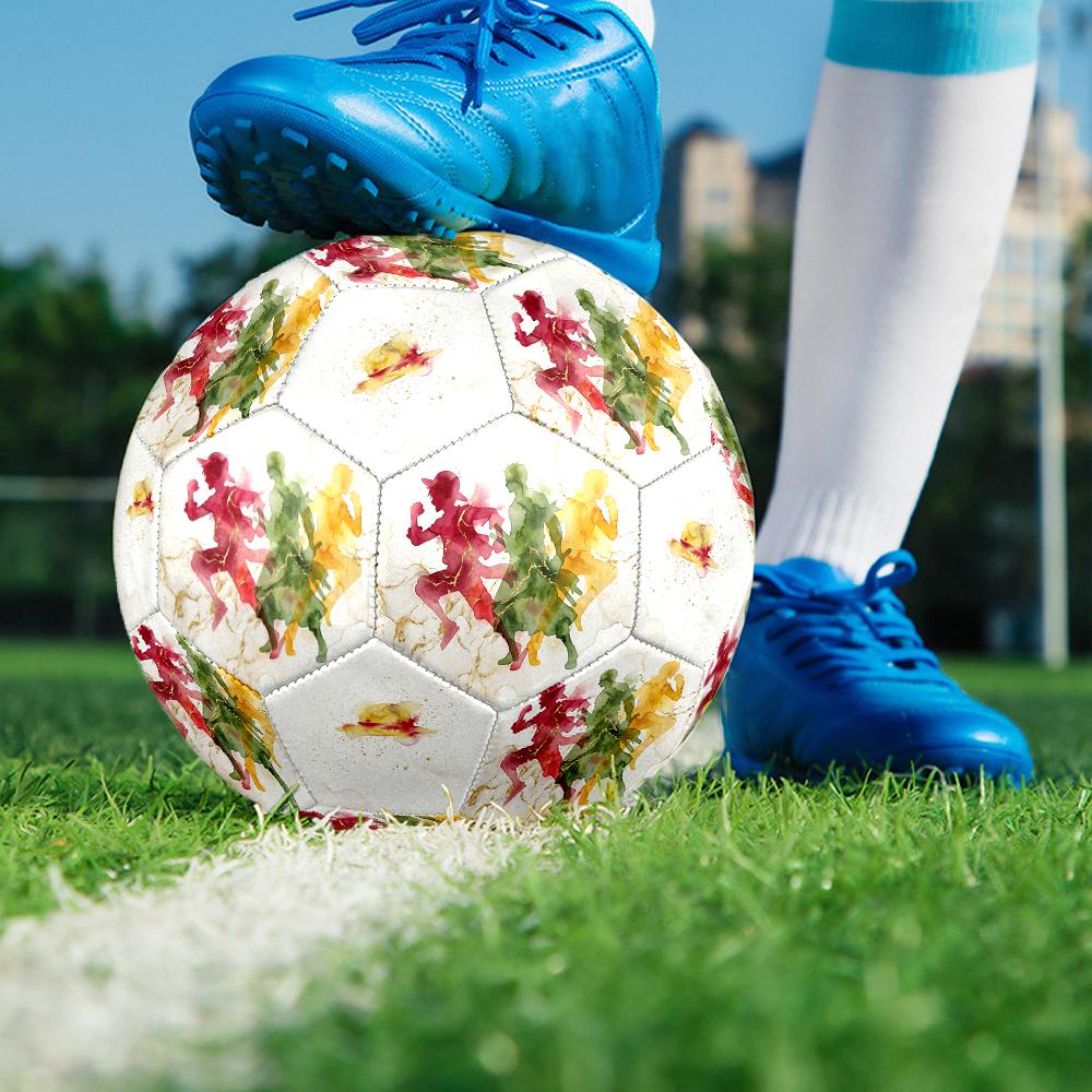 1pc One Piece Football Soccer Ball Size 5 Indoor Soccer Ball Fashion Colorful  Backyard Game -Great For Sports Fans Gift HE16