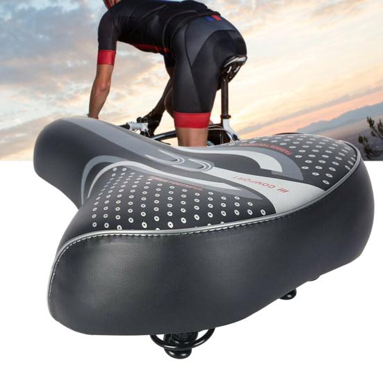 Șa Bicicletă Piele Sintetică Rezistentă la Uzură Absorbție Șoc Stabilitate Ridicată Șa Bicicletă Lățită pentru Bicicletă