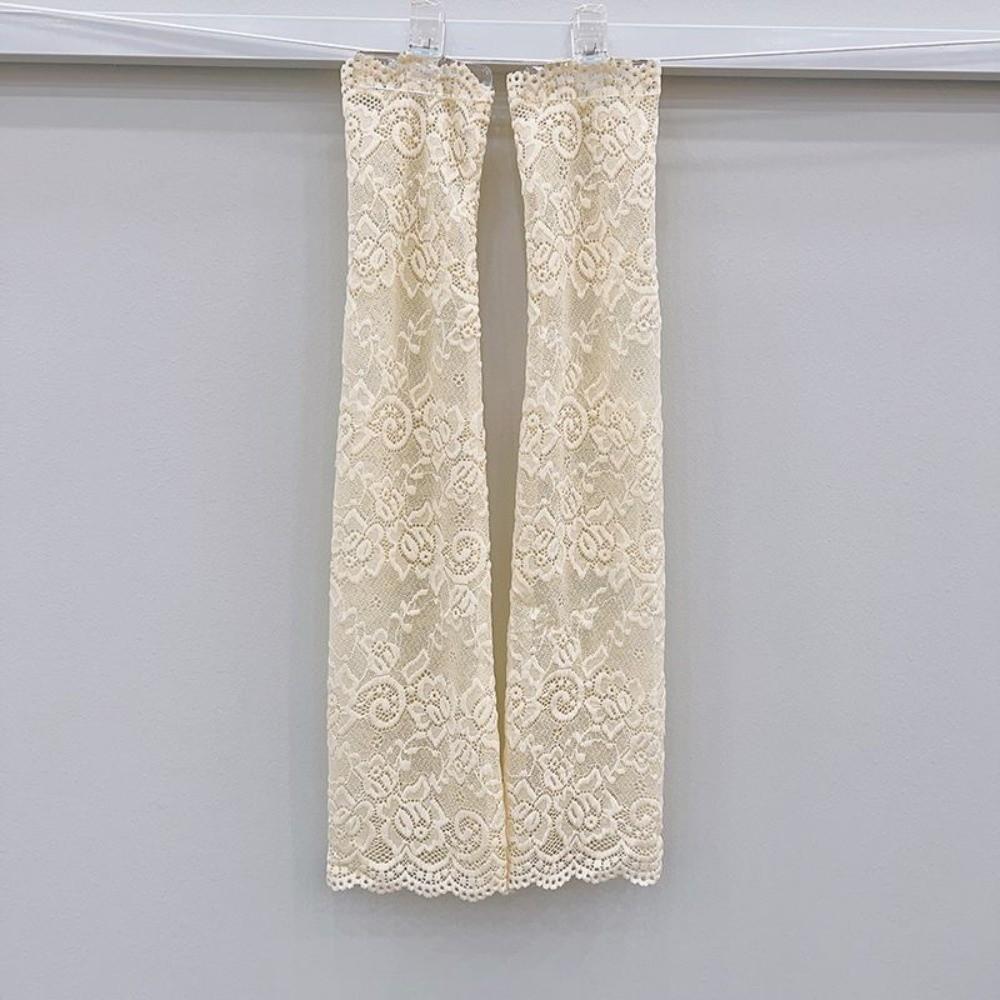 Mesh Lace Sun Protection Arm Sleeves Breathable Floral Embroidery Fingerless Long Sunscreen Elastic Sleeve Arm Warmers
