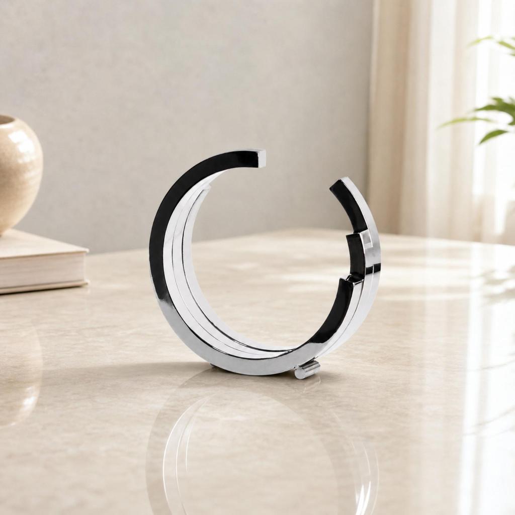 Circular Metal Decorative Sculpture Modern for Console Tables, Office Styling