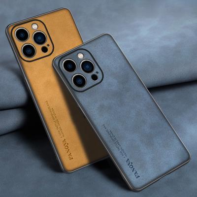 For iPhone 16 Plus Case Luxury PU Leather Phone Case For iPhone 16 Pro Max 16Pro Back Cover Matte Silicone Full Protection Coque