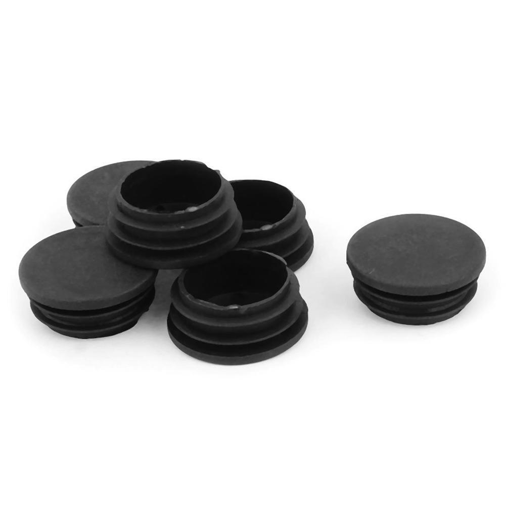 uxcell/® 15mm x 30mm Plastic Oval Shaped End Cup Tube Insert Black 24 Pcs