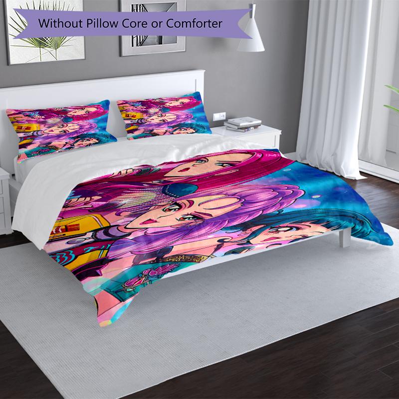 Superhero Trio Design Bed Bedding Set 1 Duvet Cover + 2 Pillowcases Soft Breathable Household Bed Linens