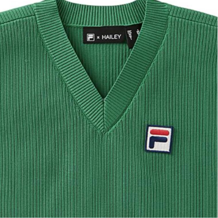 FILA X Hailey Collaboration Simple Versatile Comfortable College Style Tennis Vest Women tops Green A71W523102F-GN