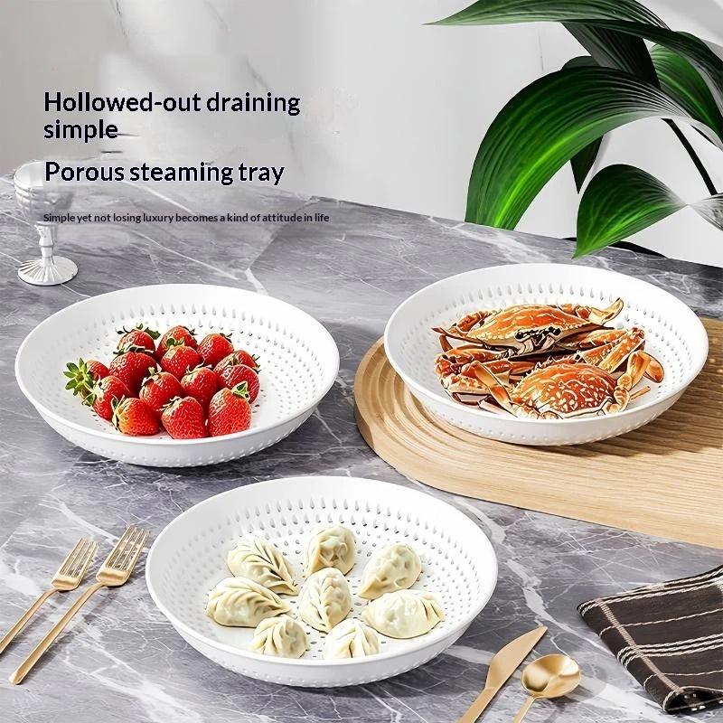 Pp Perforated Steaming Plate High Temperature Resistance Easy Clean For Home Kitchen Steaming Dumplings