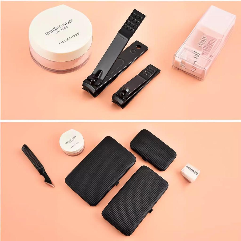 18-Piece Black Manicure Set: Nail Clippers & Art Tools