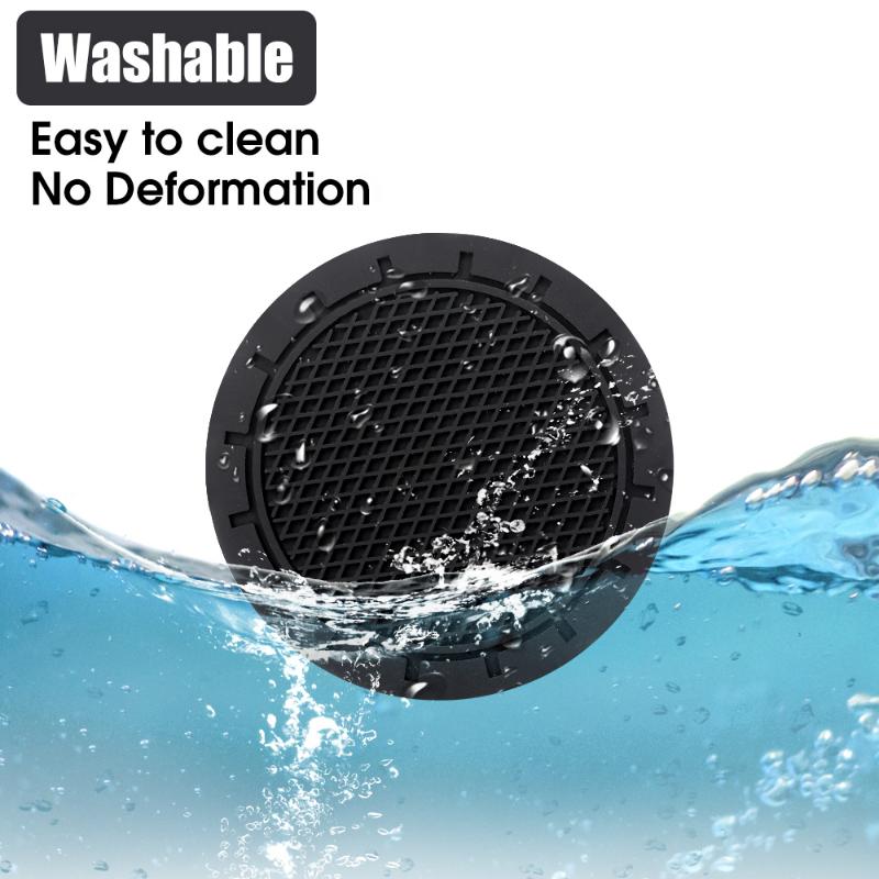 New Non-slip Water Cup Pad Car Coaster Black Soft Rubber Decoration Anti-skid Rubber Drink Cup Bottle Mat Accessories 2/1pcs