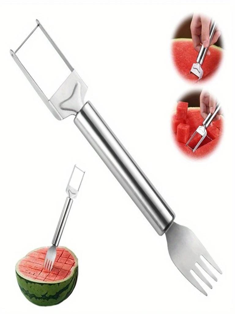 1pc Stainless Steel Watermelon Slicer & Fork