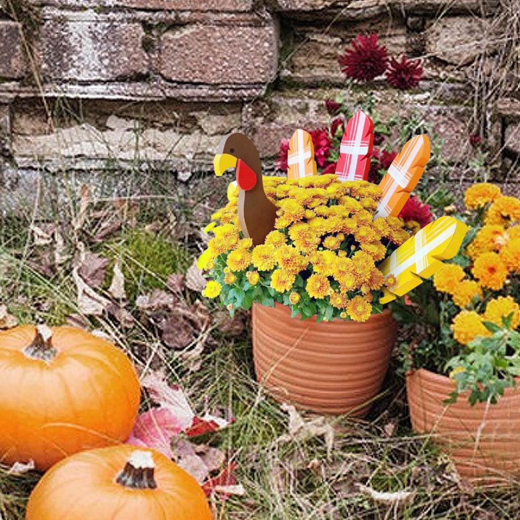 Thanksgiving Turkey Flowerpot Decoration Plug-in Garden Decoration
