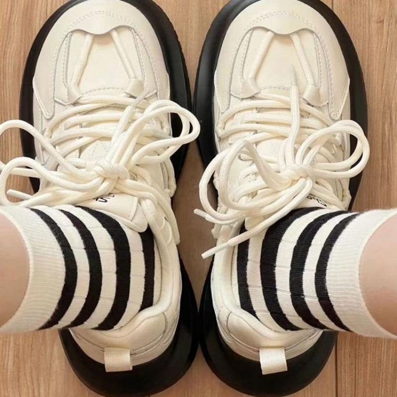 

Туфли Guochao на платформе в стиле ретро для пап, женские, ins tide, нишевый дизайн, усиливающий акцент, спортивная обувь, осенняя универсальная повседневная обувь 35