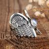1 Set Ala d'Angelo in Argento Antico con Anello in Zircone Sintetico Gioielli Stile Retro
