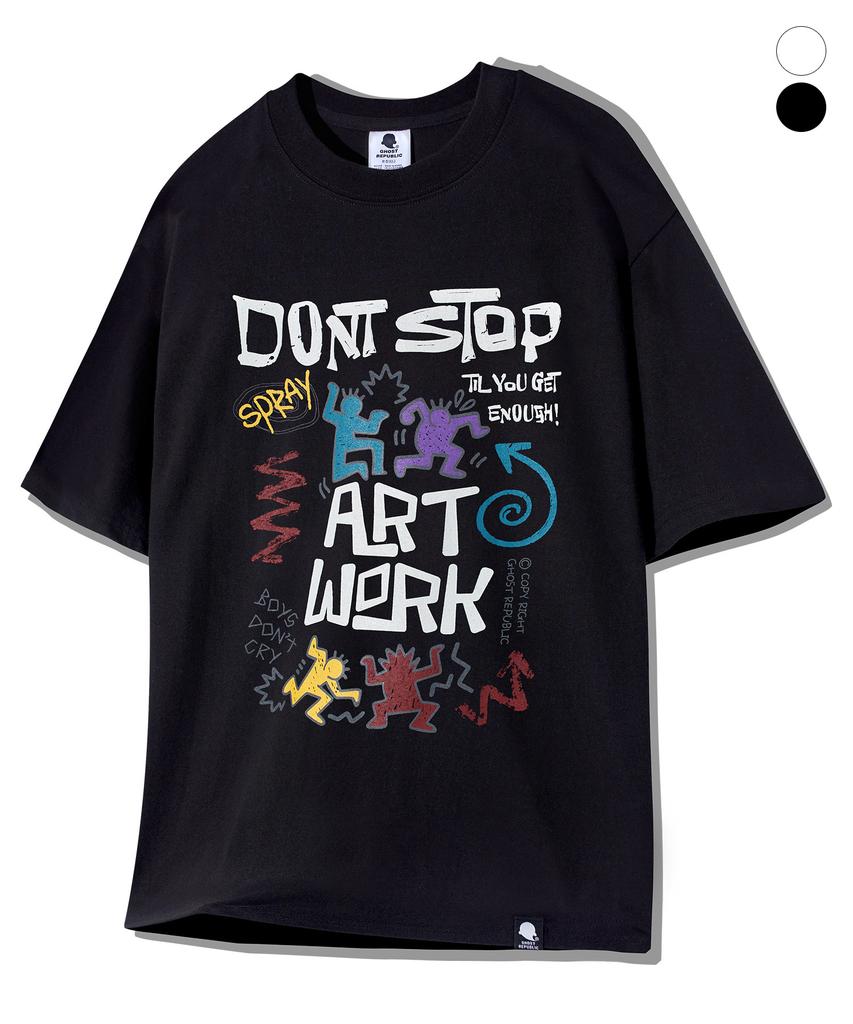 GHOST REPUBLIC Dont Stop Graphic Short Sleeve T-Shirt 2 Colors Gt-370