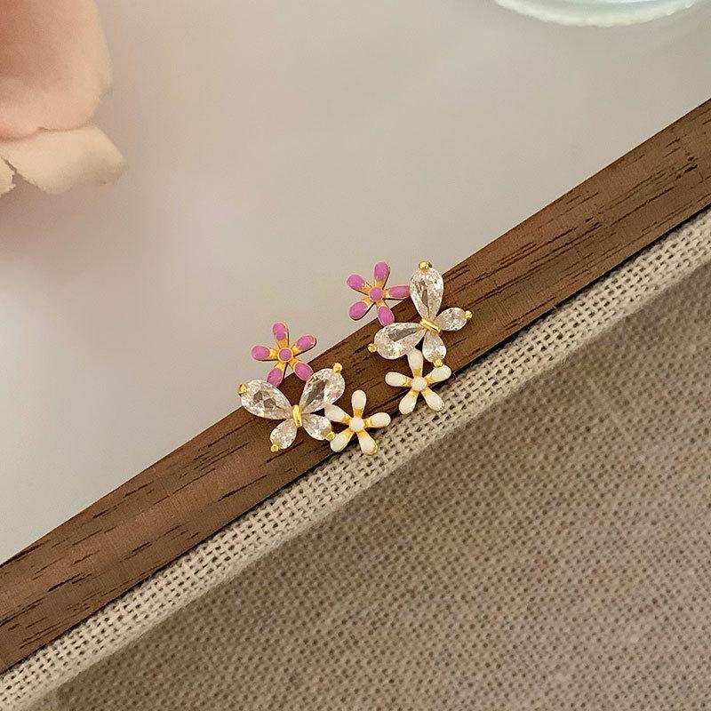 Summer Flower Language Flower Earrings for Women with High-end Niche Design and Exquisite Temperament