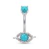 Belly Button Rings Stainless Steel Mixed Style Purple Zircon Dangle Hypoallergenic Navel Rings for Gift Giving