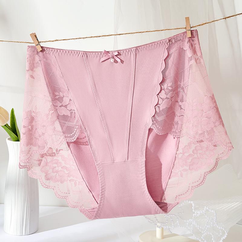 

Кружевное нижнее белье для женщин летом тонкие сексуальные трусики из модала с высокой талией больших размеров 3XL