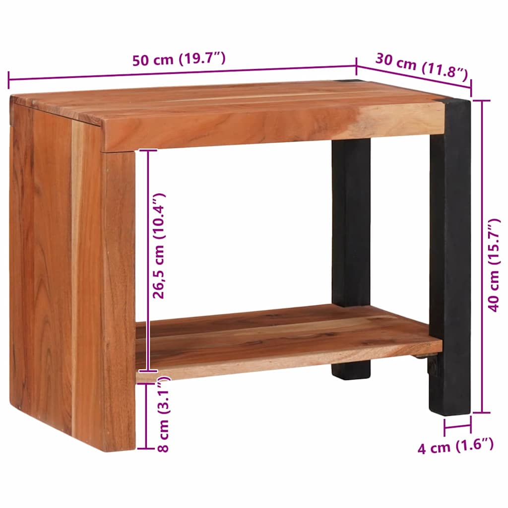 Bookshelf Brown 50 X 30 X 40 Cm Solid Acacia Wood