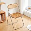 Trendy Clear Acrylic Folding Chair - Simple, Thickened Design for Makeup, Dining, or Home