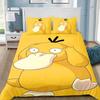 Ensemble de literie imprimé 3D Psyduck Dessin Animé Housse de couette Taies d'oreiller Enfants Simple Double Grande Taille