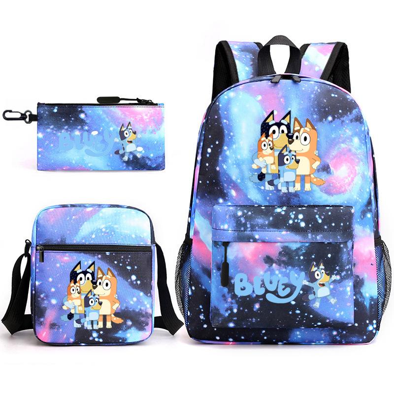New Product, Bruwangwang Student Schoolbag, Fashionable and Popular, Backpack, Shoulder Bag, Pencil Bag, Three-piece Set.