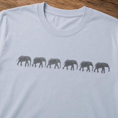 Elephant Line Silhouette Tee: Nature Inspired Graphic T-Shirt