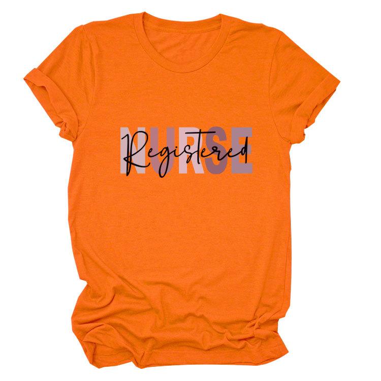 Summer Round Neck Letter Print Top Fashionable Casual Short Sleeved Women's T-shirts