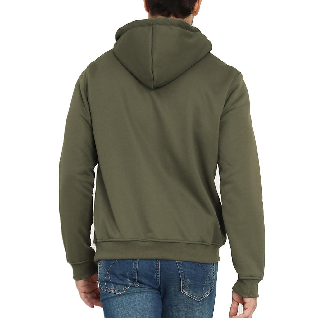 Men's Solid Color Half-Zip Fleece Hoodie Men's Sports Large Size Casual Fleece Hoodie