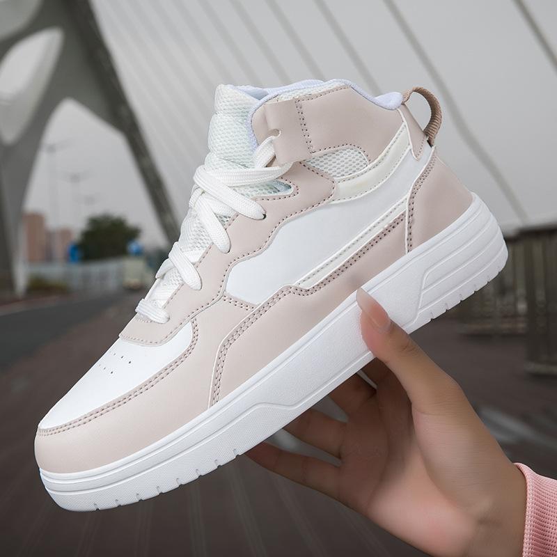 

Весенне-летние модные высокие кеды в стиле кэжуал большого размера, уличная нескользящая платформа, трендовая обувь, спортивная обувь для пар 43 абрикосовый