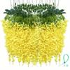 Artificial Wisteria Hanging Flowers Fake Wisteria Flower Silk Vines Rattan Decor For Home Wedding Arch Wall Garden Greenery Bedroom Outdoor