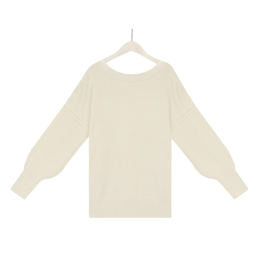 Women's Fashion Casual Temperament Loose Round Neck Pullover Long Sleeve Knit Sweater