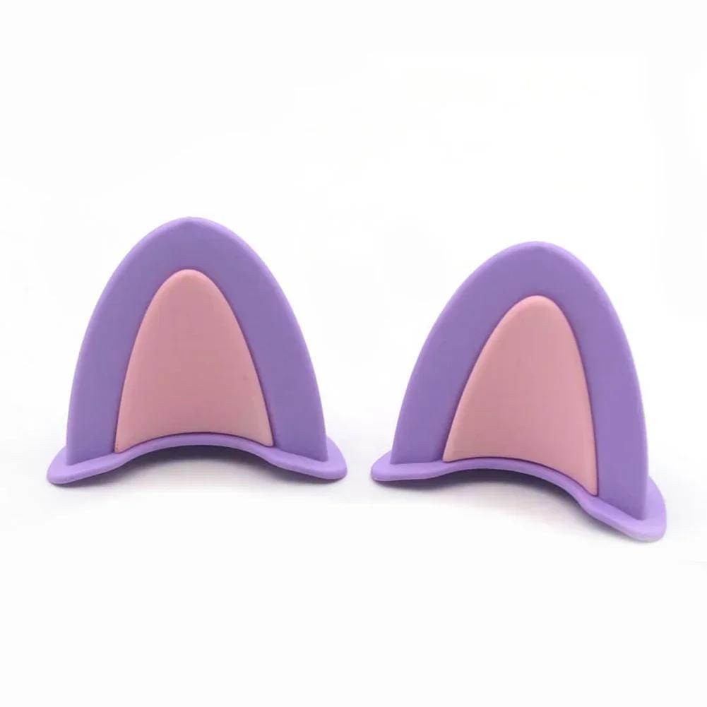 2pcs Cute Motorcycle Helmet Cat Ears Electric Car Motocross Stickers Driving Styling Universal Helmet Decoration Accessories