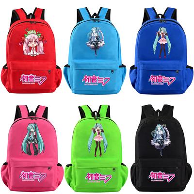 Anime Cartoon Hatsune Miku Printed Backpack for Teenager Student Girl Boy Bookbag Schoolbag Women Large Capacity Waterproof Travel Bag Gift