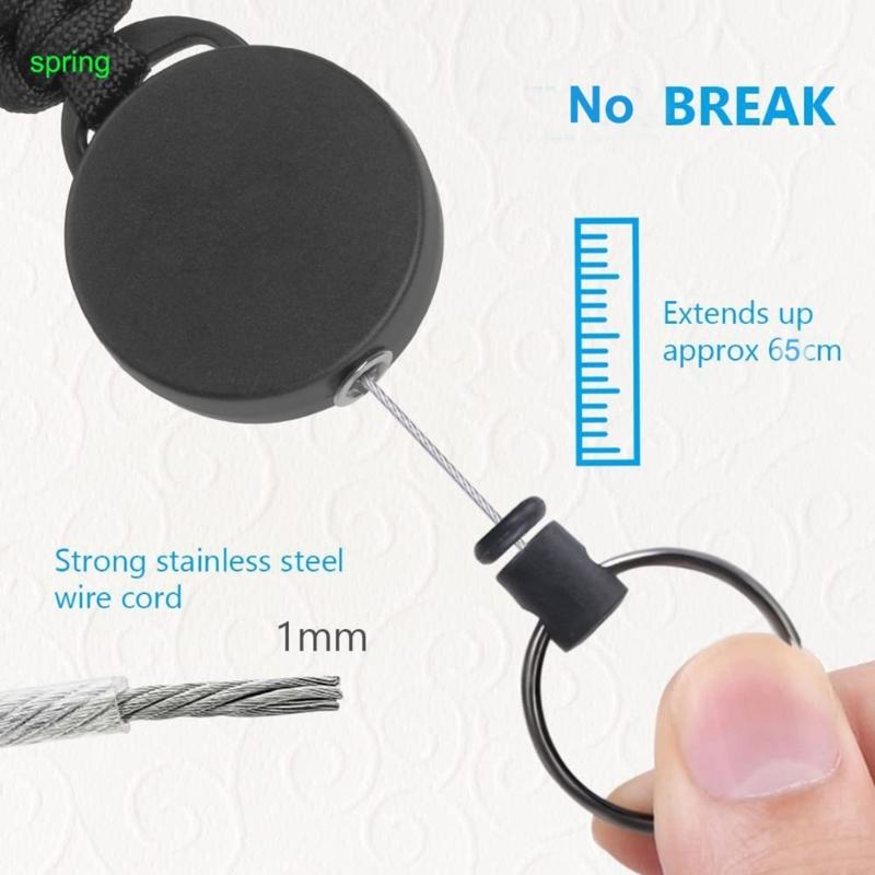 Retractable Rope Carabiner Keychain Telescopic Paracord Braided Keychain Buckle