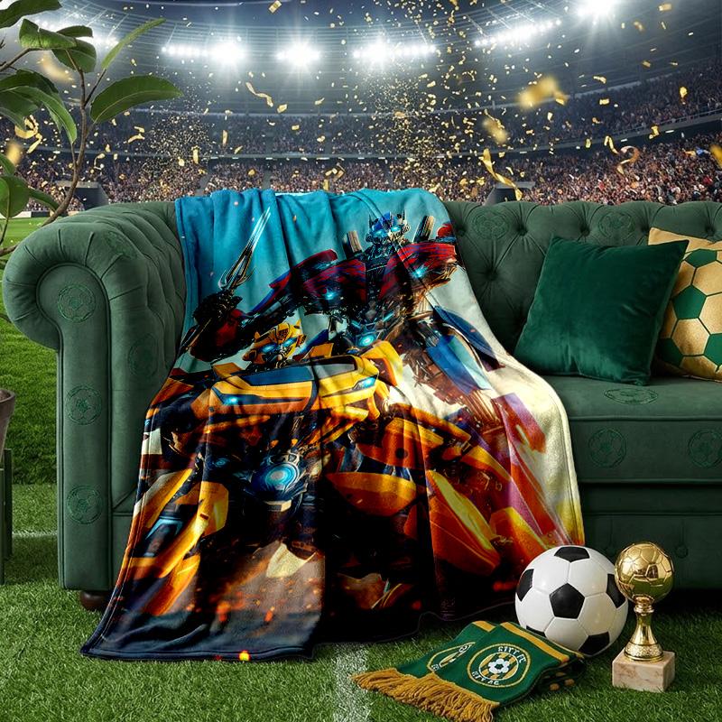Trans-formers Adventure Throws Blanket Flannel Blankets Plush for Couch Bed Gifts for Men Women Travel picnic blanket Christmas fan gifts