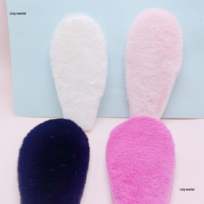 15cm Fluffy Cotton Rabbit Ears DIY Headband Accessories Badge Holder Lantern F264