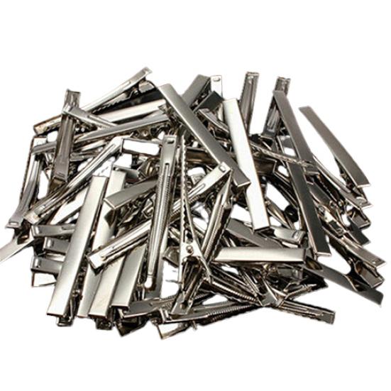 50Pcs Mini Metal Prong Alligator Clips Hair Bows Hair Accessories Beauty Tool