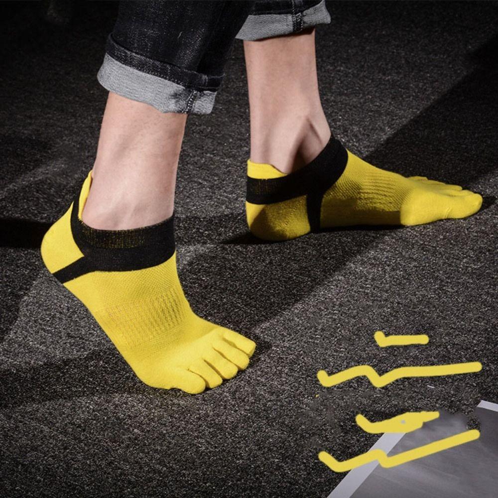 Patchwork Five Finger Sports Socks Cotton Running Hosiery Men's Five Toe Socks  Spring/Summer