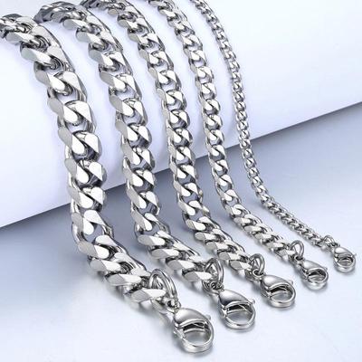 Herren Europäisch-Amerikanisches Titanstahl Kubanisches Armband - Poliertes Sechsseitiges Schlichtes Design Trendsetter Schmuck