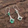 Pietra preziosa di Diopside Cromifero Gioielli in Argento Massiccio 925 Zircone Orecchini da Sposa 1.84" CZE-9-5