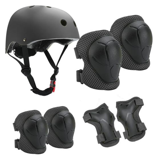 7Pcs/Set Kids Cycling Protective Gear Kit Roller Skate Skateboard Skating Bike Scooter Adjustable Helmet Knee Elbow Pad Wrist Guard Protector