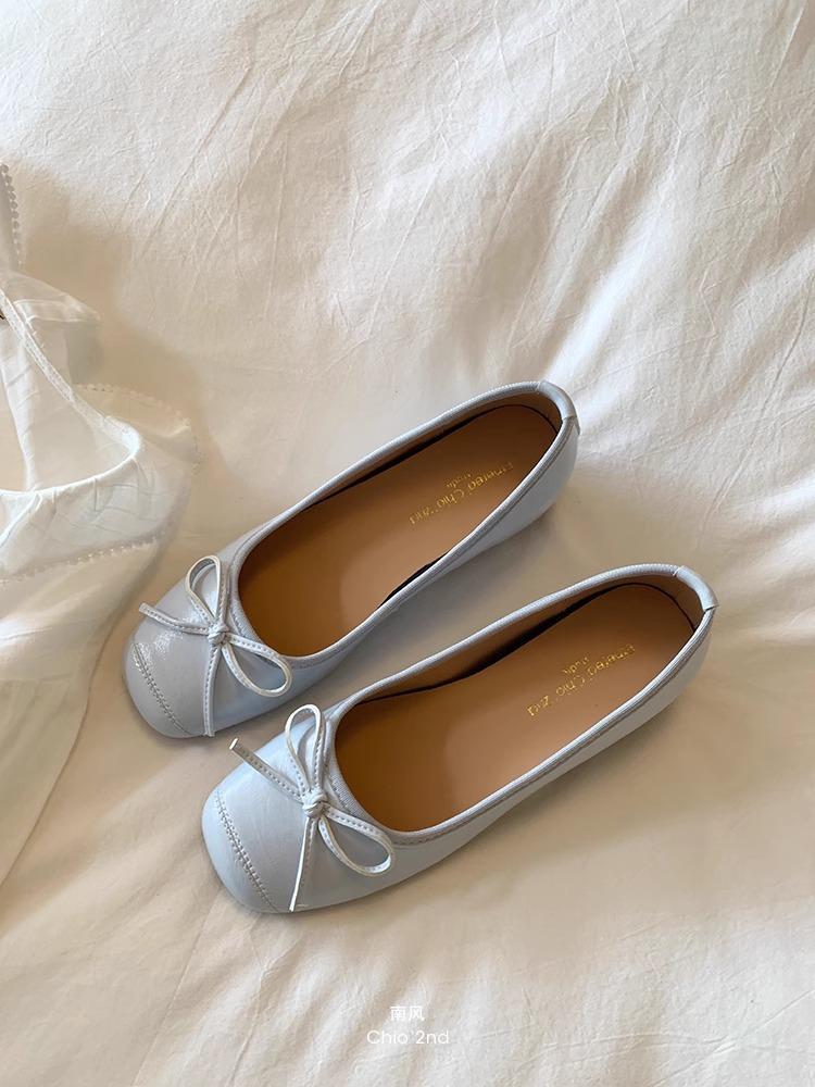 

Inner silver small single shoes women s shoes spring and autumn 2025 summer French bow red ballet evening shoes 40 небесно-голубой