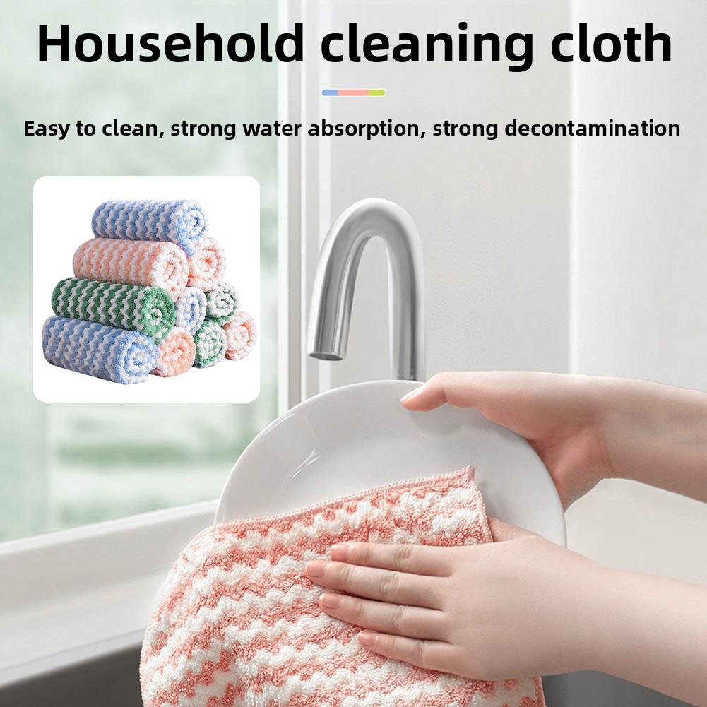 Coral-Fleece Microfiber Cleaning Cloth Quick Drying Colourfast Soft Washable Window Cleaning Rag Thicken Cleaning Cloth