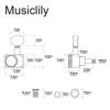 Musiclily Pro R18K Locking Gear Vintage Oval for Fender Stratocaster and Telecaster Electric Guitars Left-Handed 6-In-Line 2-Pin Tuners, 181 Ratio,