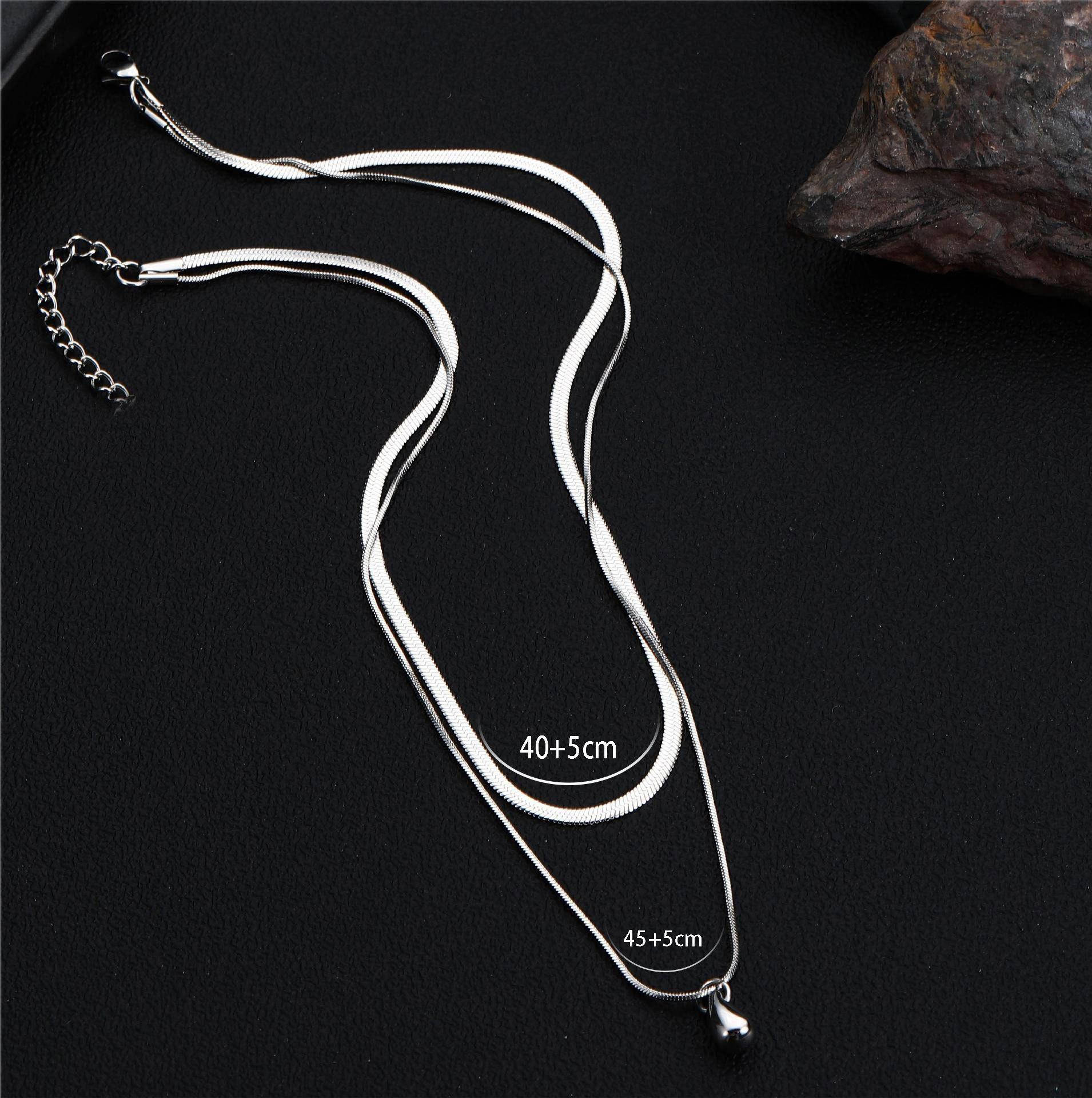 

Двухслойное ожерелье с подвеской в виде капли воды, многослойное ожерелье, нейтральная цепочка на ключицу, простое ожерелье, оптовая продажа