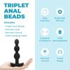 B Vibe TRIPLET ANAL BEADS BLACK Triplet Anal Beads Black