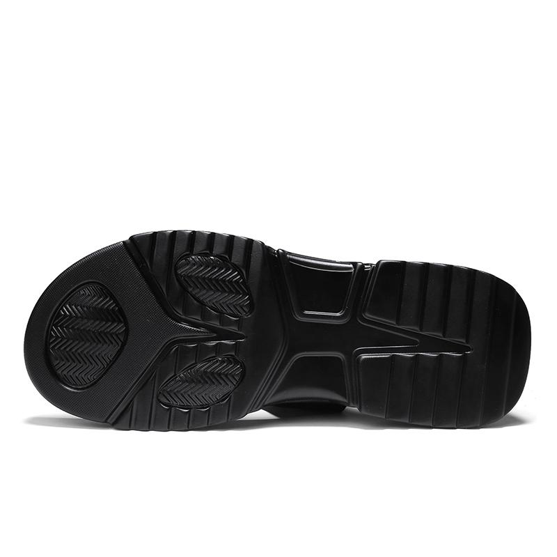 High Cut Roman Sandals Men PU Solid Color Thick Sole Comfortable Breathable Non Slip Men Elevated Business Casual Sandals