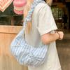 Fresh Color Bowknot Tote Bag Sweet Pleated Shoulder Bag Casual Cloth Dumpling Bag  Shopping