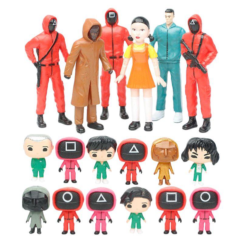 Squide Figure Game Villain Boss Triangle Round Square Doll Toy Gift Collection
