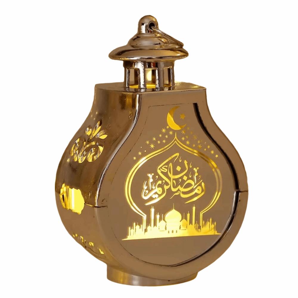 

Creative Pear-shaped Candle Holder Retro LED Lantern Light Eid Mubarak Ornaments серебряный