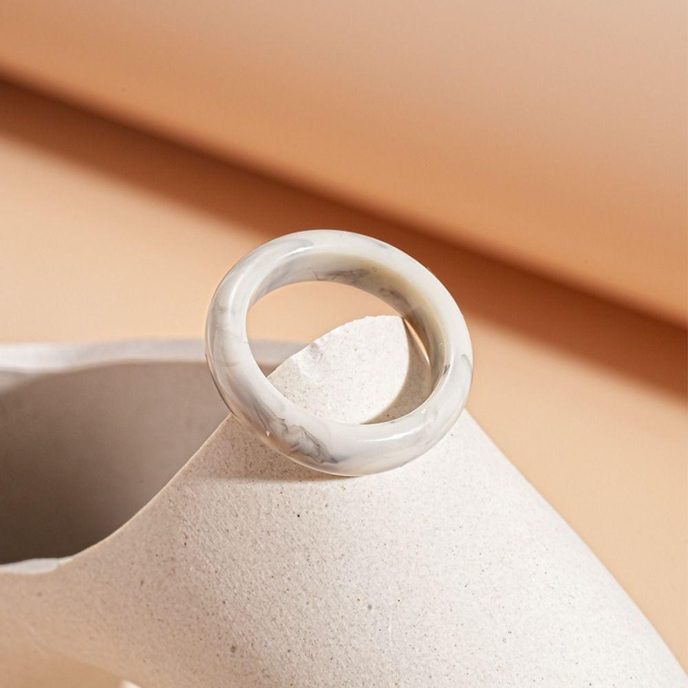 Korean Style Candy Color Finger Buckle Dopamine Geometric Forefinger Ring Solid Resin Ring  Gift